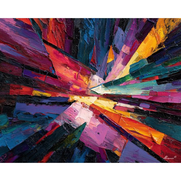 broken, contour, geometric abstract, palette knife, oil painting, impasto, thick paint, textured surface, expressive art, painterly style, material depth, visual rhythm, hand painted, layered pigment, atmospheric, fine art, contemporary painting