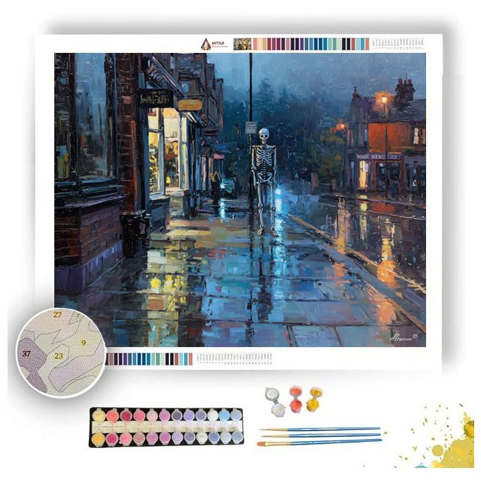 RAINY STREET SKELETON - Paint by Numbers Full Kit