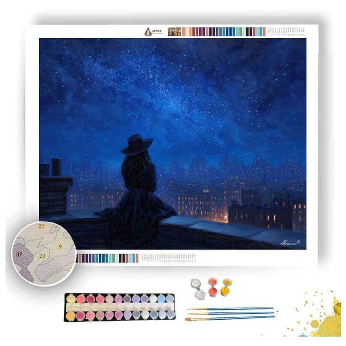 ROOFTOP STAR WITCH - Paint by Numbers Full Kit
