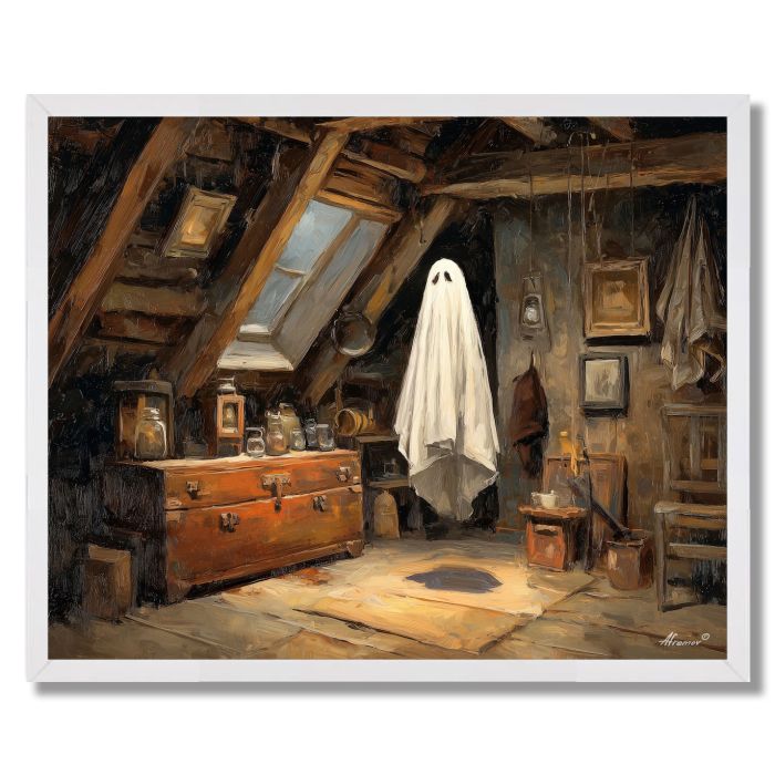 COZY ATTIC GHOST - FRAMED