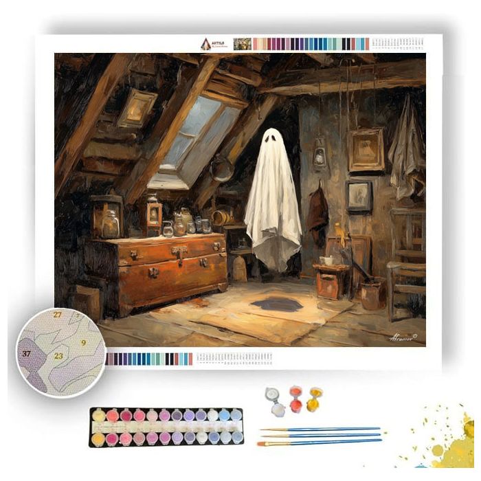 COZY ATTIC GHOST - Paint by Numbers Full Kit