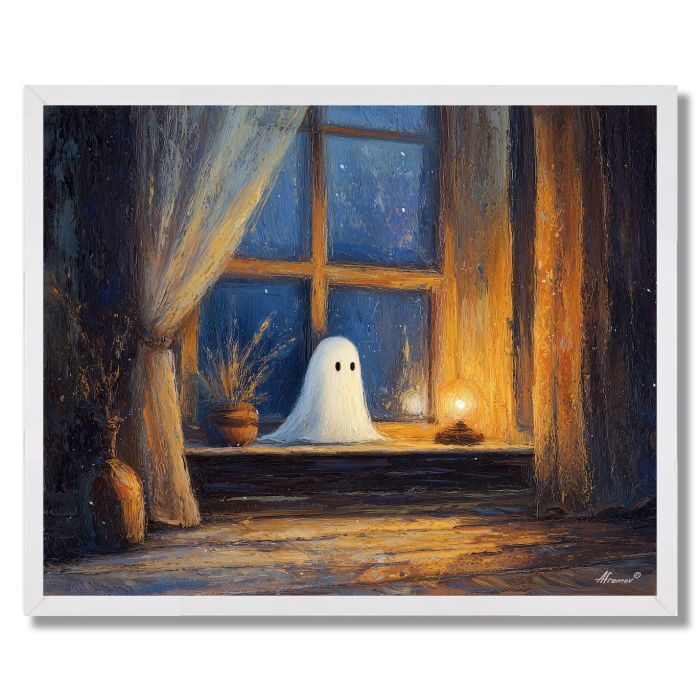 WINDOWSILL NIGHT GHOST - FRAMED