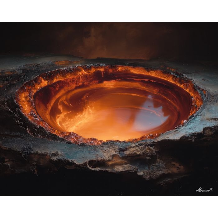 fire crystal element,glass crystal basin,oil painting