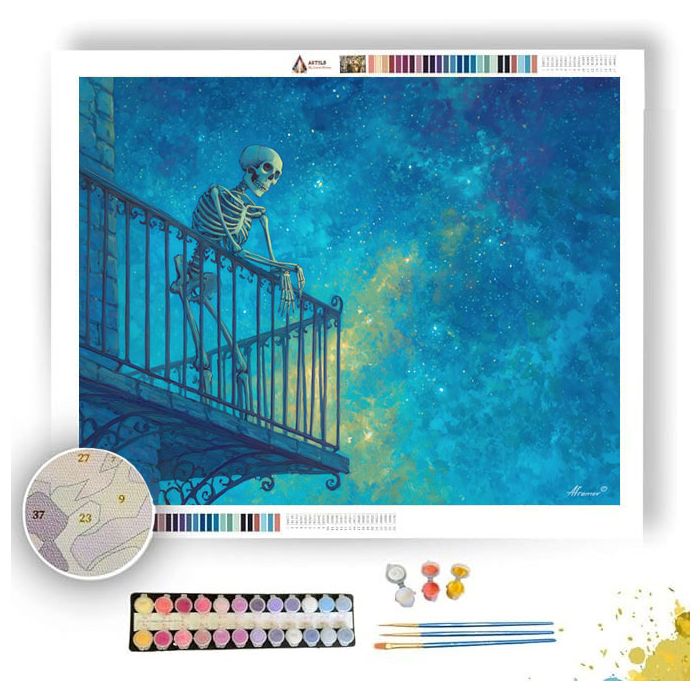 SKELETON BALCONY NIGHT - Paint by Numbers Full Kit