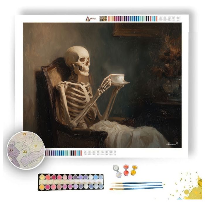 SKELETON TEA MOMENT - Paint by Numbers Full Kit