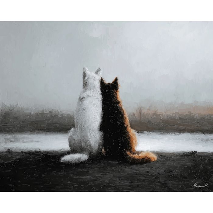 balanced, harmony, saint valentine, love theme, couple, togetherness, romantic scene, palette knife, oil painting, impasto, thick paint, textured surface, emotional art, symbolic, intimacy, pairing, connection