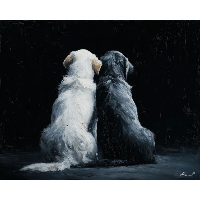 calm, united, silence, saint valentine, love theme, couple, togetherness, romantic scene, palette knife, oil painting, impasto, thick paint, textured surface, emotional art, symbolic, intimacy, pairing, connection