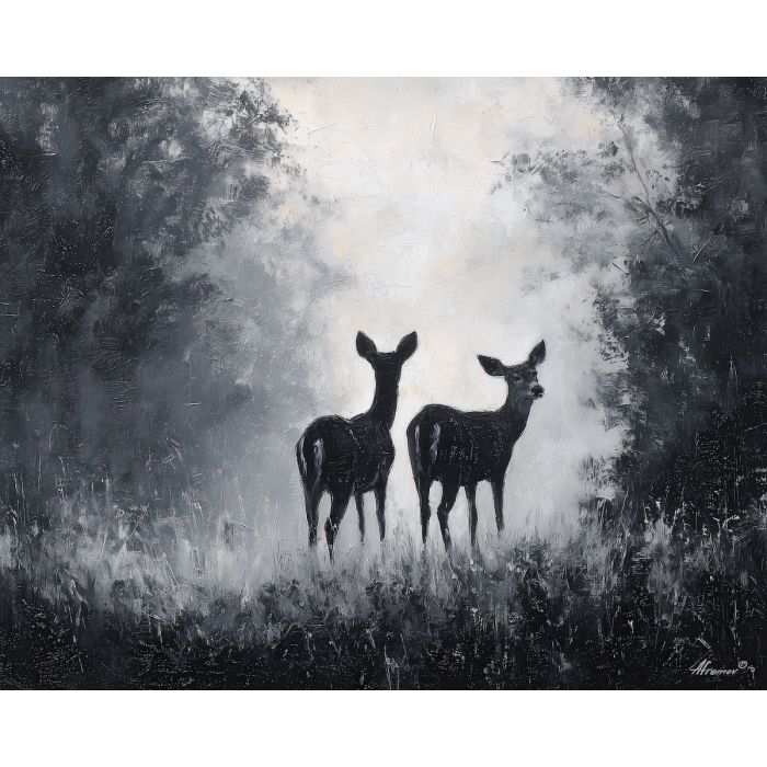 SILENT BALANCED GESTURE B&W - Paint by Numbers Full Kit