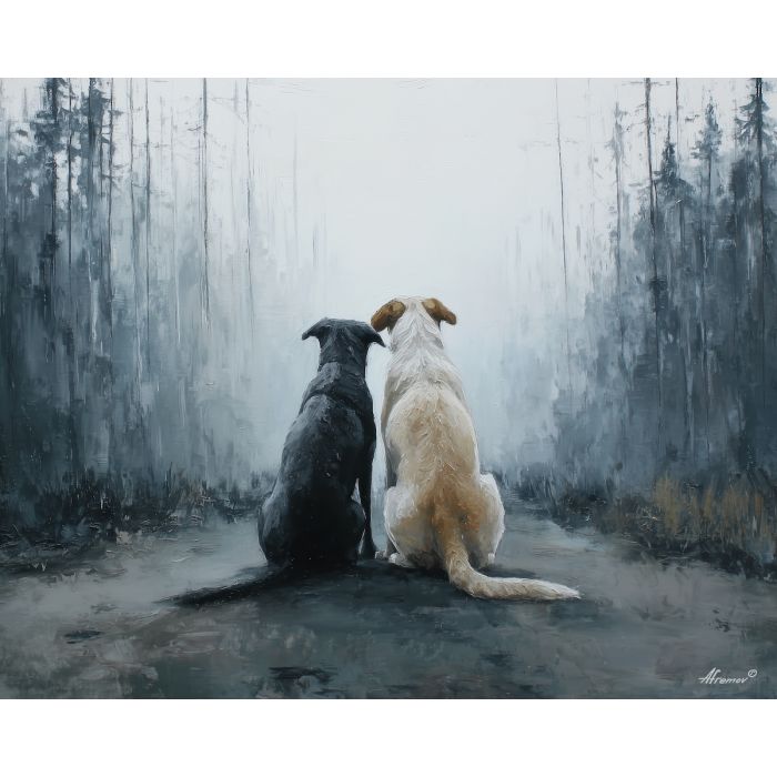 silent, form, saint valentine, love theme, couple, togetherness, romantic scene, palette knife, oil painting, impasto, thick paint, textured surface, emotional art, symbolic, intimacy, pairing, connection