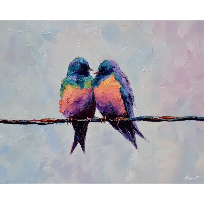 linked, balanced, union, saint valentine, love theme, couple, togetherness, romantic scene, palette knife, oil painting, impasto, thick paint, textured surface, emotional art, symbolic, intimacy, pairing, connection