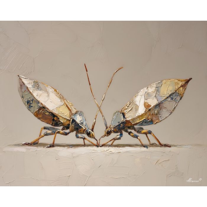 calm, union, saint valentine, love theme, couple, togetherness, romantic scene, palette knife, oil painting, impasto, thick paint, textured surface, emotional art, symbolic, intimacy, pairing, connection