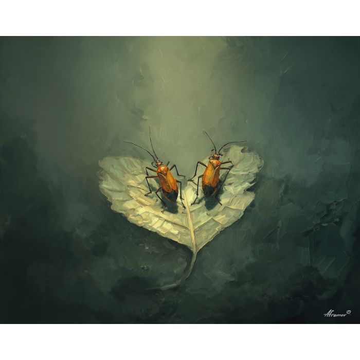 silent, linked, union, saint valentine, love theme, couple, togetherness, romantic scene, palette knife, oil painting, impasto, thick paint, textured surface, emotional art, symbolic, intimacy, pairing, connection