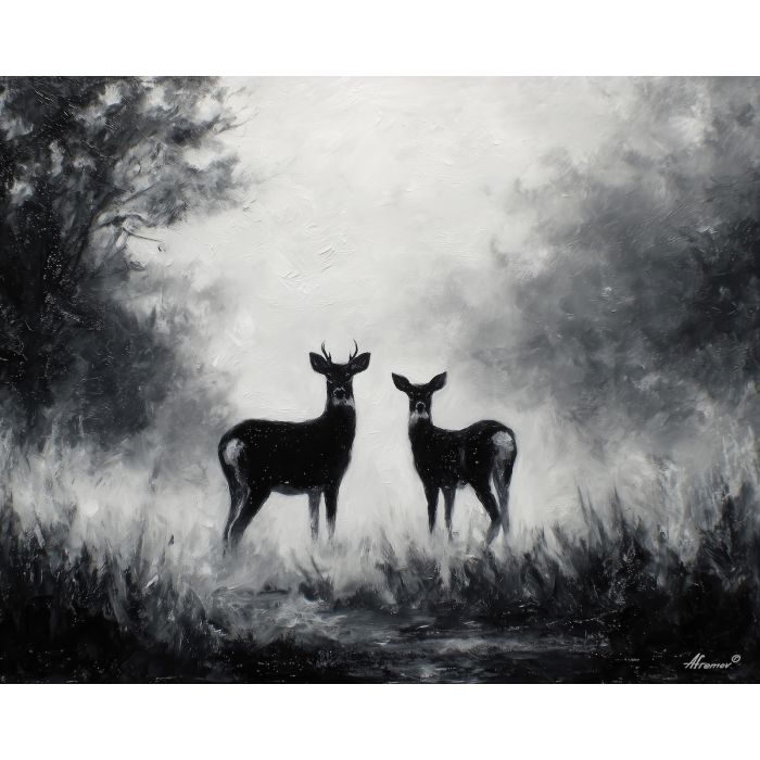 LINKED STILL PAIR B&W - Paint by Numbers Full Kit