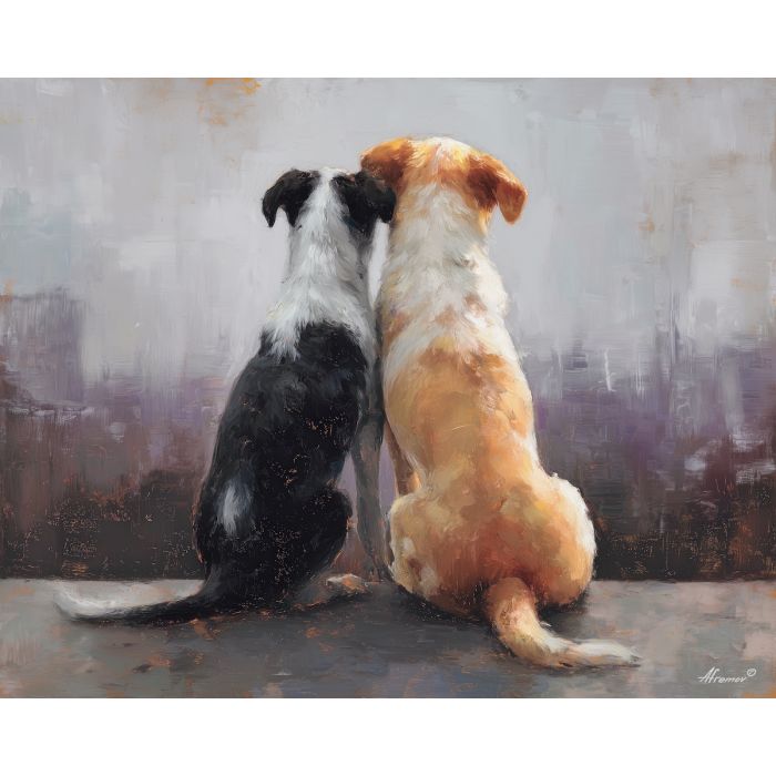 joined, moment, saint valentine, love theme, couple, togetherness, romantic scene, palette knife, oil painting, impasto, thick paint, textured surface, emotional art, symbolic, intimacy, pairing, connection