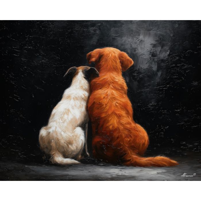 resting, silent, embrace, saint valentine, love theme, couple, togetherness, romantic scene, palette knife, oil painting, impasto, thick paint, textured surface, emotional art, symbolic, intimacy, pairing, connection