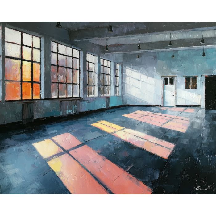 moody, quiet, frame, basketball, palette knife, oil painting, impasto, thick paint, textured surface, expressive art, painterly style, material depth, visual rhythm, hand painted, layered pigment, atmospheric, fine art, contemporary painting