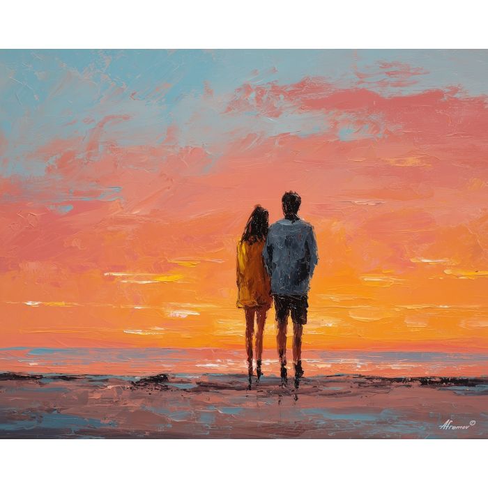 minimal valentine,love theme,faceless couple,abstract figures,palette knife,oil painting,impasto,thick paint,textured surface,minimal art,intimacy,togetherness,clean composition,modern painting,emotional restraint,visual simplicity,contemporary fine art