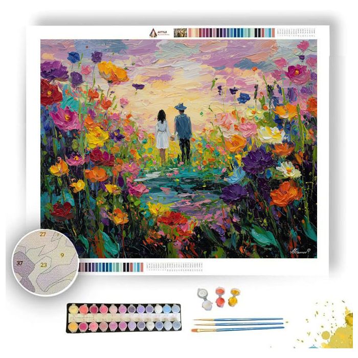 FLOWERED SCENE - Paint by Numbers Full Kit