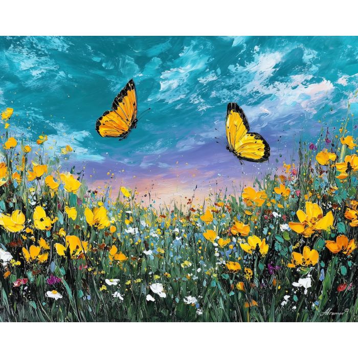 spring, scene, spring theme, bright colors, green, yellow, violet, red, seasonal art, people, animals, painterly, expressive style, modern painting, textured surface, joyful mood, color harmony