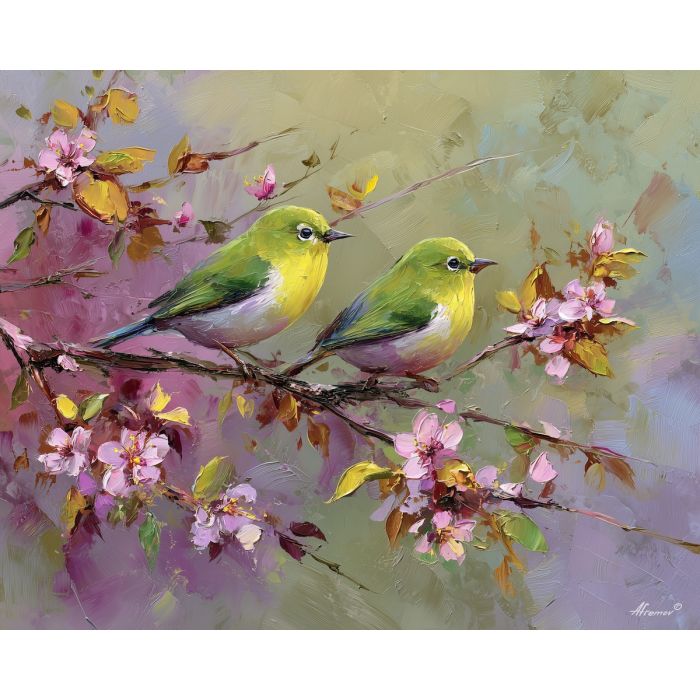 lively, breeze, spring theme, bright colors, green, yellow, violet, red, seasonal art, people, animals, painterly, expressive style, modern painting, textured surface, joyful mood, color harmony