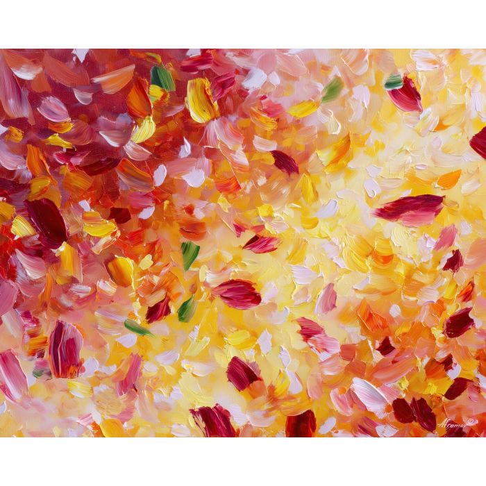 vivid, rhythm, spring animals, fish, wildlife art, nature scene, bright colors, palette knife, oil painting, impasto, textured surface, animal painting, springtime, modern wildlife art, painterly style, seasonal art, expressive painting