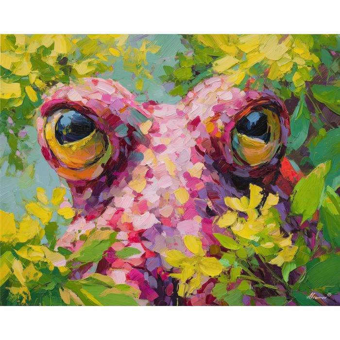 clear, head, octopus close up, spring animal, wildlife portrait, animal face, palette knife, oil painting, impasto, textured surface, expressive animal, modern wildlife art, spring colors, painterly portrait, seasonal art, nature, close crop