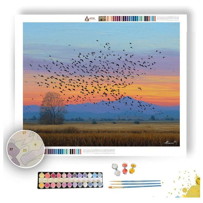 EVENING STARLING GATHER - Paint by Numbers Full Kit