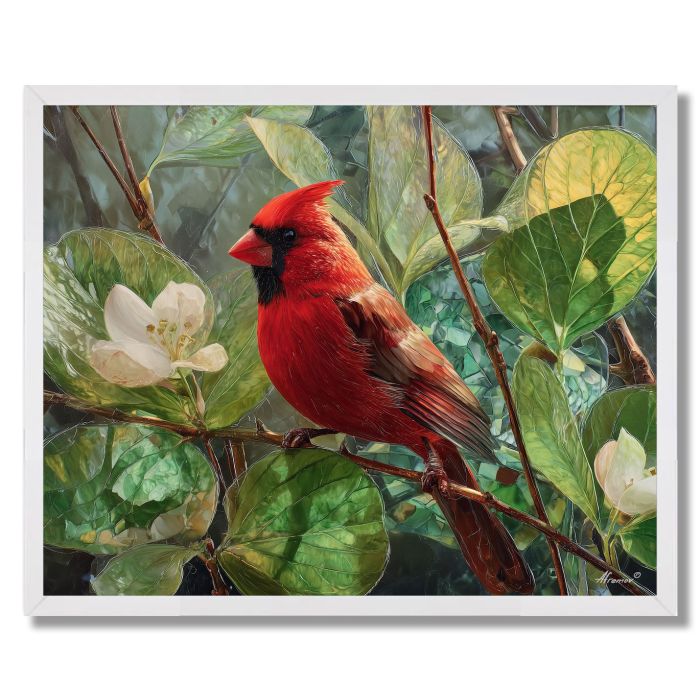 EMBERGLASS CARDINAL - FRAMED