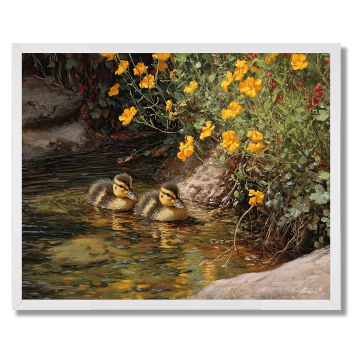 BROOKSIDE DUCKLINGS - FRAMED