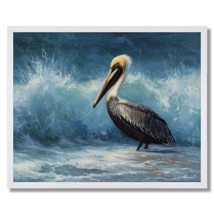 COASTLINE PELICAN - FRAMED