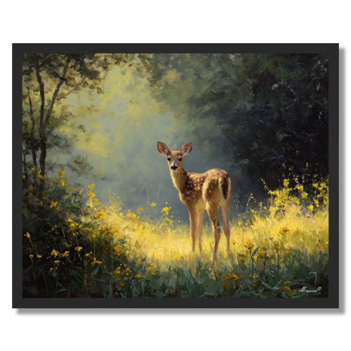 MORNING FAWN CLEARING - FRAMED