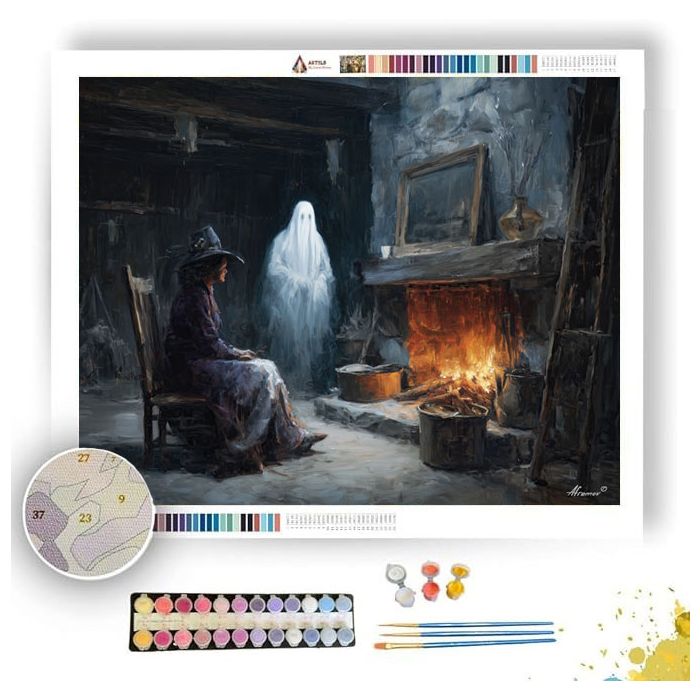 FIREPLACE SPIRIT VISIT - Paint by Numbers Full Kit