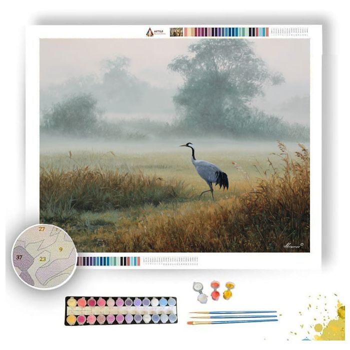 MISTFIELD CRANE - Paint by Numbers Full Kit