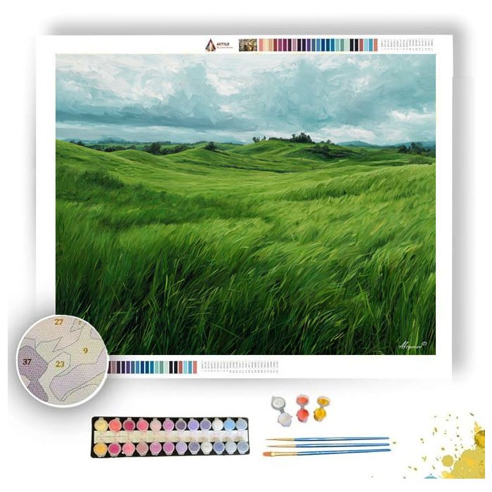 FIELDS OF NEW GREEN - Paint by Numbers Full Kit