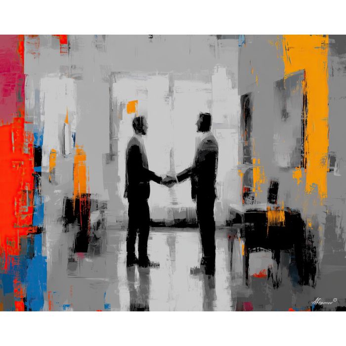 focused, presentation, business theme, office scene, meeting, professional, palette knife, oil painting, impasto, textured surface, corporate, modern office, workplace art, collaboration, desk, whiteboard