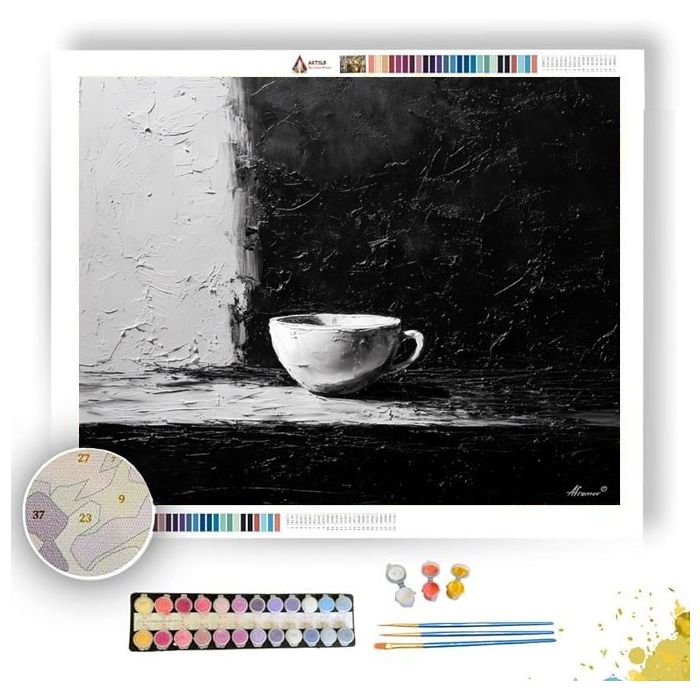 SIMPLE FLOW B&W - Paint by Numbers Full Kit