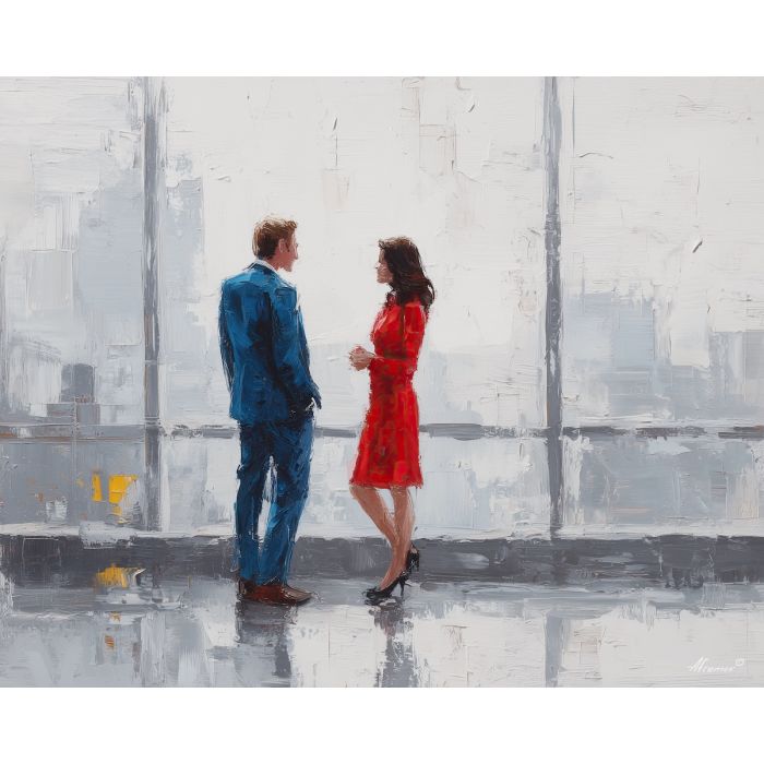 engaged, workspace, business theme, office scene, meeting, professional, palette knife, oil painting, impasto, textured surface, corporate, modern office, workplace art, presentation, collaboration, desk, whiteboard