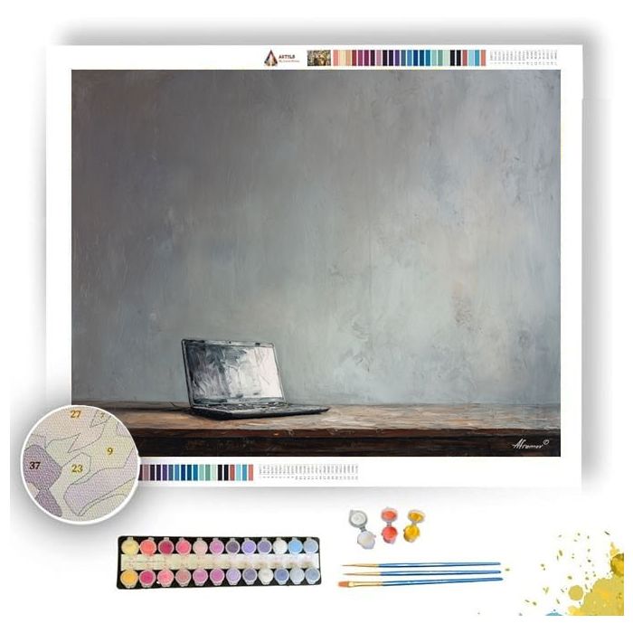 STABLE FIELD B&W - Paint by Numbers Full Kit