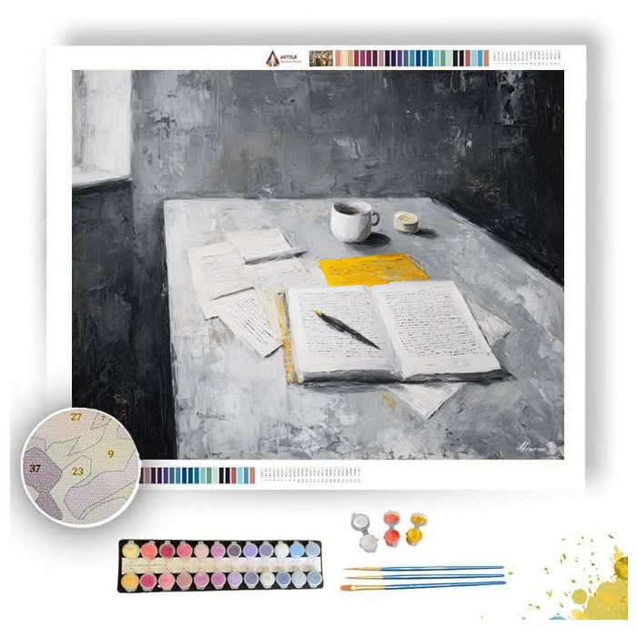 ORDERED COMPOSITION B&W - Paint by Numbers Full Kit