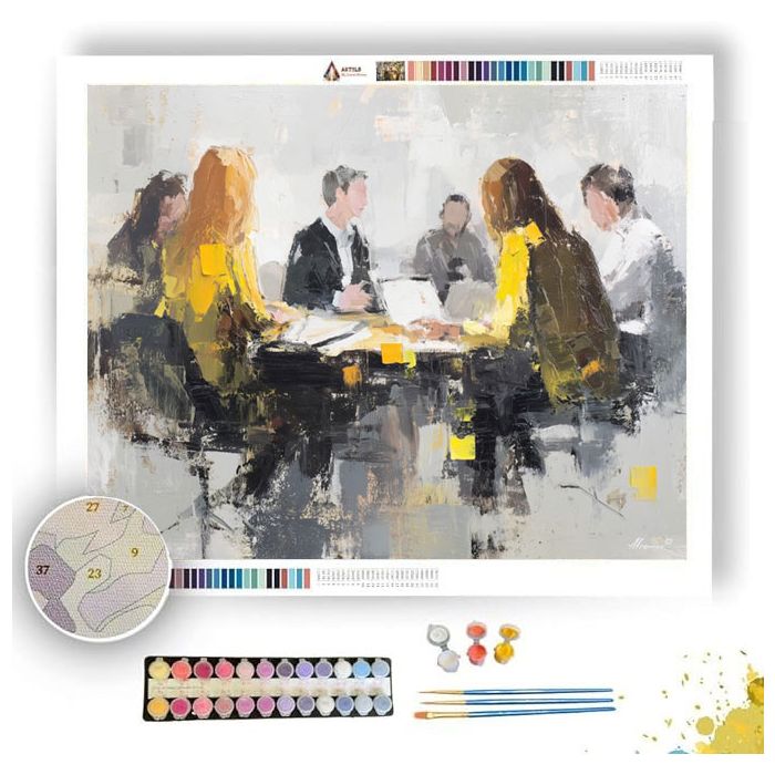 FOCUSED DISCUSSION B&W - Paint by Numbers Full Kit