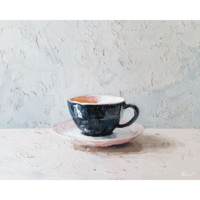 acoffeecup, business art, corporate, abstract, palette knife, oil painting, impasto, textured surface, modern, minimal, professional, conceptual, clean design, office theme, contemporary art, visual concept
