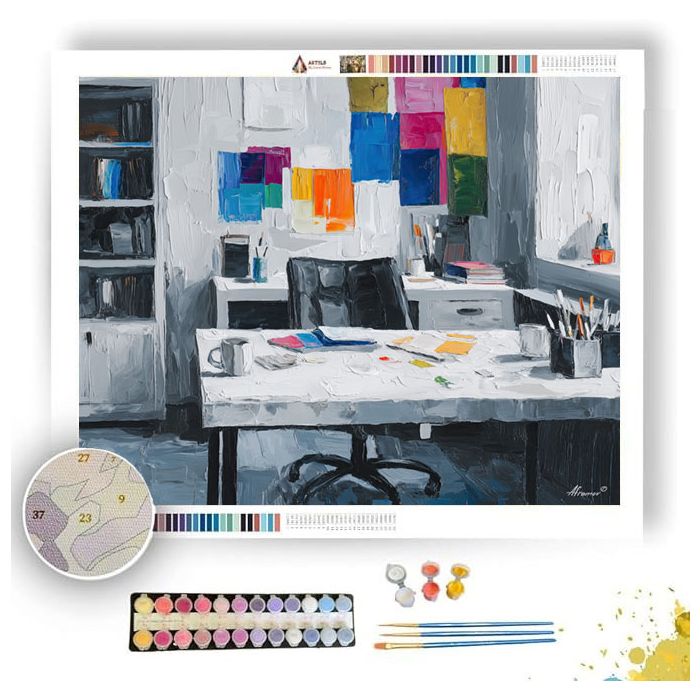 CALM COLLABORATION B&W - Paint by Numbers Full Kit