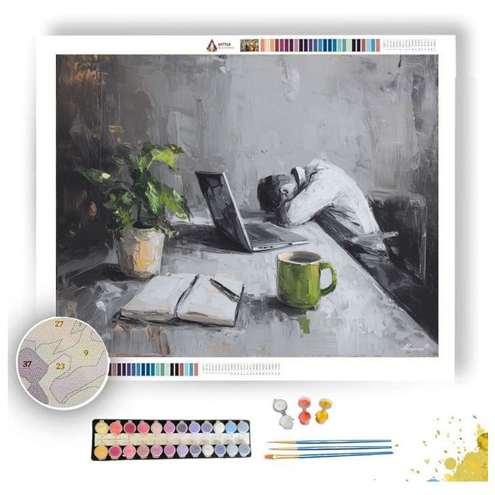 CALM TASK B&W - Paint by Numbers Full Kit
