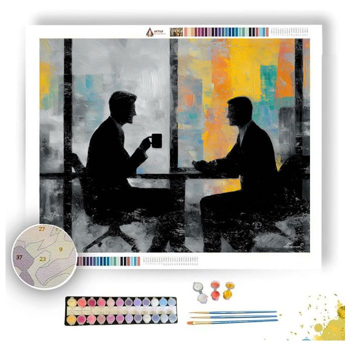 SHARED DESK B&W - Paint by Numbers Full Kit