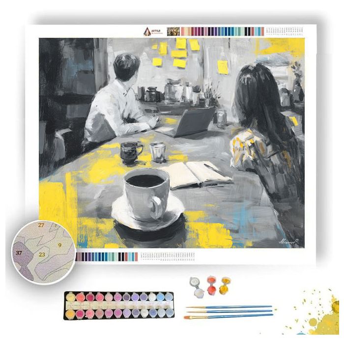 BRIGHT DISCUSSION B&W - Paint by Numbers Full Kit