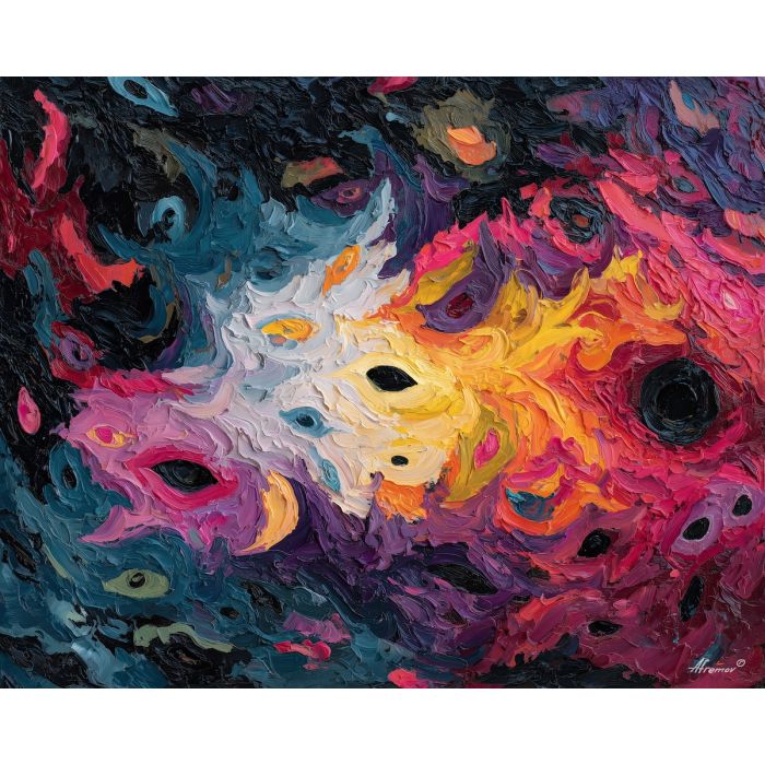 grateful, dead, modern art, palette knife, oil painting, impasto, textured surface, contemporary, expressive, visual art, creative, abstract, painterly, bold colors, concept art, illustrative, graphic