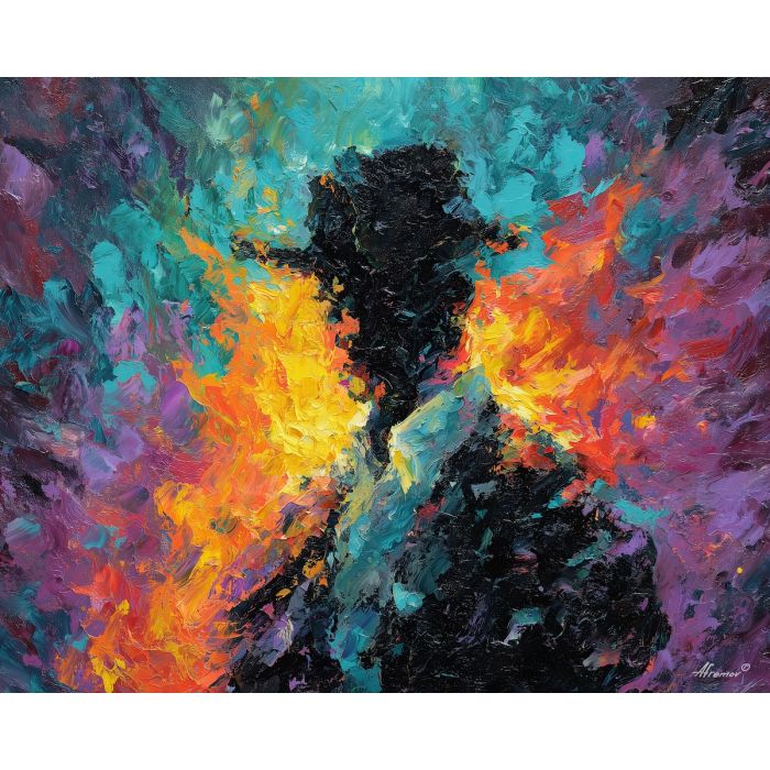 grateful, dead, modern art, palette knife, oil painting, impasto, textured surface, contemporary, expressive, visual art, creative, abstract, painterly, bold colors, concept art, illustrative, graphic