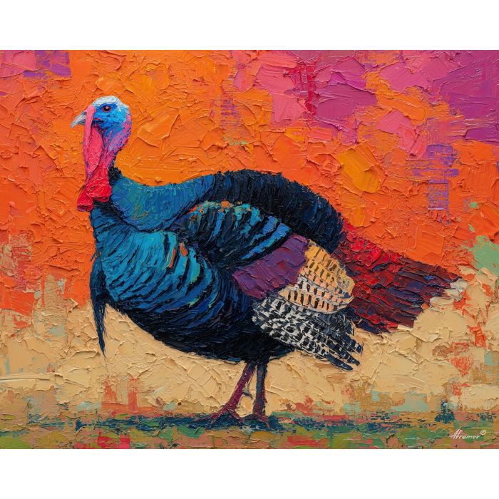 turkey, palette knife, oil painting, impasto, textured surface, artwork, expressive, modern, creative, visual art, illustration, bold colors, painterly, contemporary, graphic, conceptual