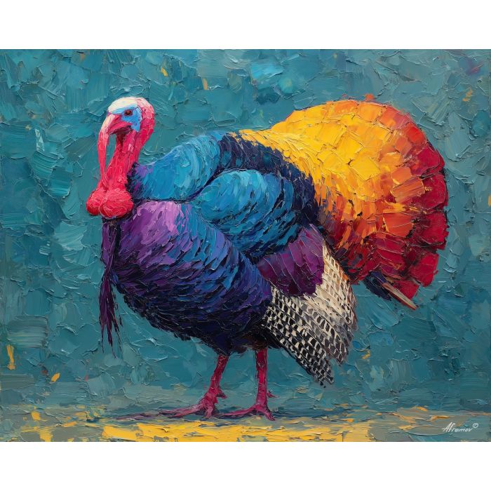 turkey, palette knife, oil painting, impasto, textured surface, artwork, expressive, modern, creative, visual art, illustration, bold colors, painterly, contemporary, graphic, conceptual