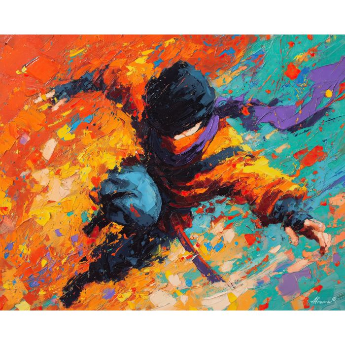 naruto, palette knife, oil painting, impasto, textured surface, artwork, expressive, modern, creative, visual art, illustration, bold colors, painterly, contemporary, graphic, conceptual